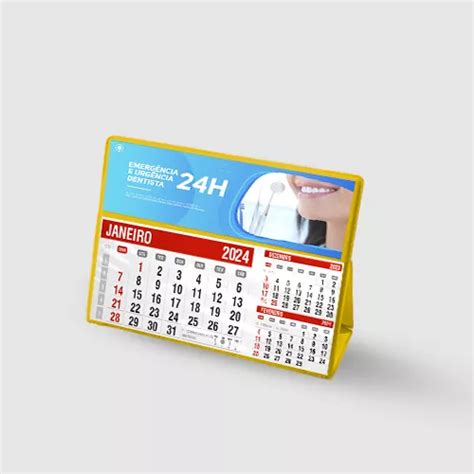 Calendário De Mesa Em Pvc Personalizado Colorido 10 Un