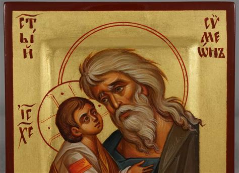 Righteous St Simeon the God-Receiver (miniature) Orthodox Icon - BlessedMart