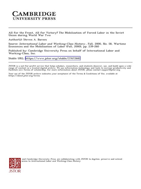 All For The Front, All For The Victory! The Mobilization of Forced ...