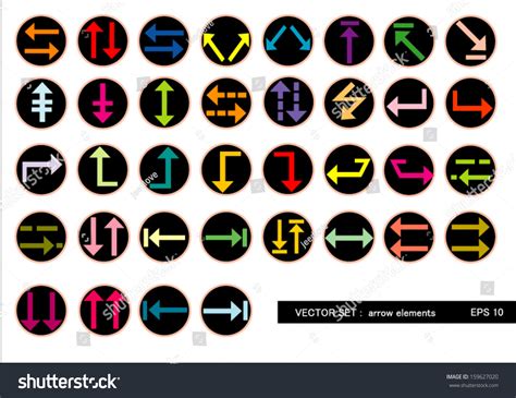 Arrow Sign Colorful Stock Vector (Royalty Free) 159627020 | Shutterstock