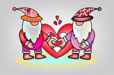 Valentines Day Gnomes Clipart Graphic By Creative Art · Creative Fabrica