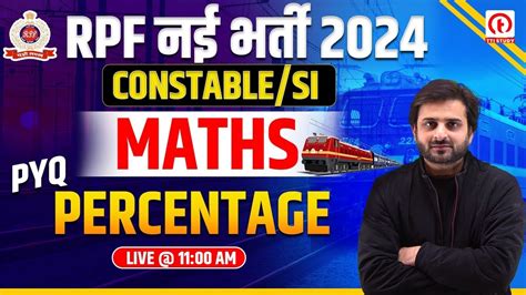 Rpf Math Class Rpf Constable Si Math Percentage Questions Math