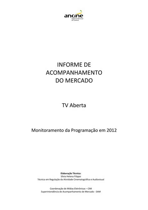 Pdf Informe De Acompanhamento Do Mercado O Informe De