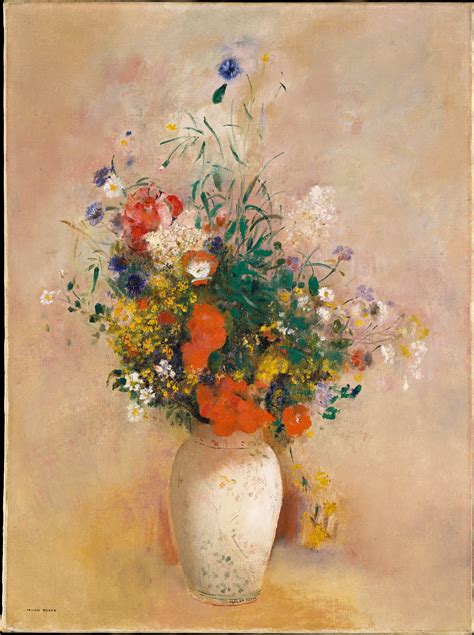 Odilon Redon Vase Of Flowers Pink Background The Metropolitan