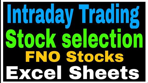 Stock Selection Using Excel Sheet With Auto Update How To Select