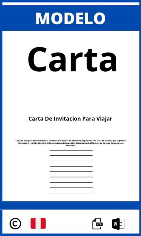 Modelo De Carta De Invitacion Para Viajar