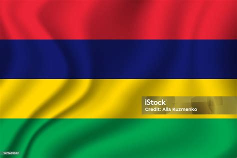 Flag Of Mauritius Mauritian National Symbol In Official Colors Template Icon Abstract Vector ...