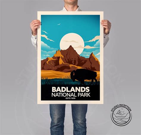 Badlands Poster Established Edition Traditional Style, National Park ...