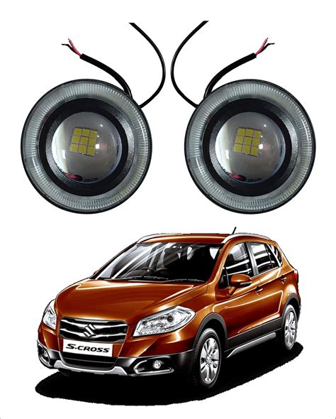 Trigcars Maruti Suzuki S Cross New Angel Eye Fog Lamp DRL Light 9 LED