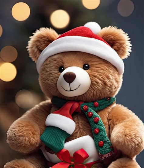 Premium Ai Image Plush Teddy Bear Dressed In Outfit Smiling