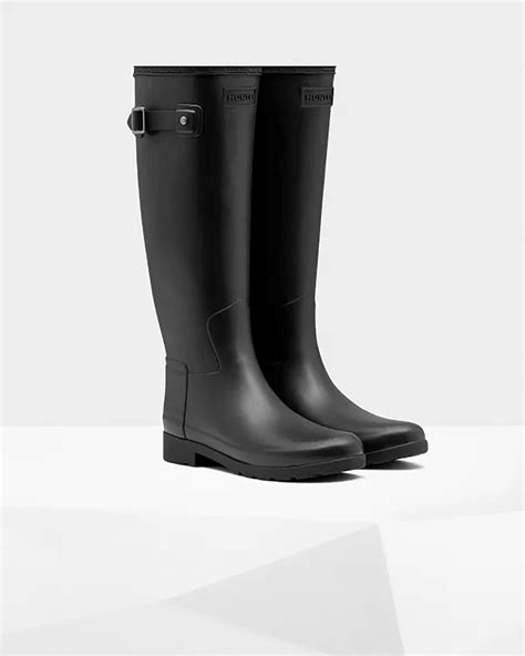 Hunter Womens Refined Slim Fit Tall Wellington Boots Black £115