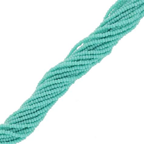 Preciosa 13 0 Charlotte Cut Seed Beads Opaque Green Turquoise X10g