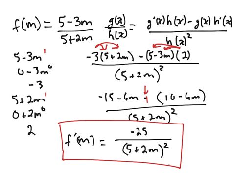 Finding The Derivative Using The Quotient Rule Math Showme