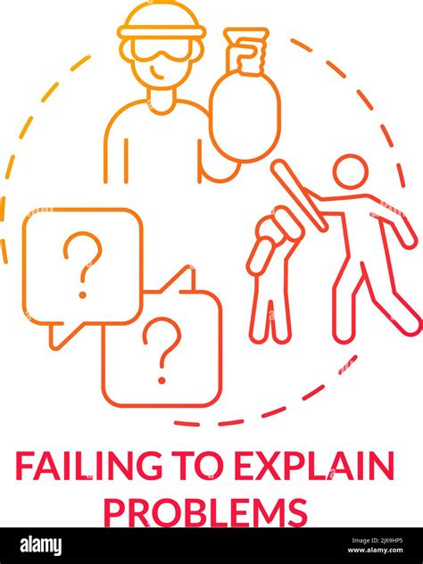 Failing To Explain Problems Red Gradient Concept Icon Stock Vector