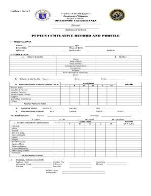 Guidance Forms Deped Fill Online Printable Fillable Blank Pdffiller