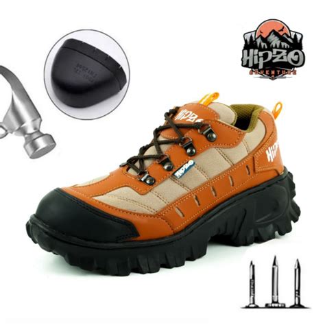 Jual Sepatu Hipzo M Safety Boots Ujung Besi Pria Cowok Boot Pelindung