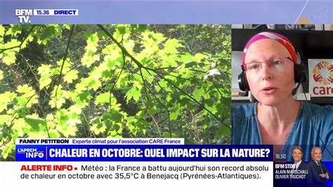 Chaleur en octobre C est un très mauvais signe on bat des