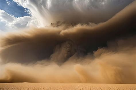 premium ai image sandstorm   common occurrence   desert