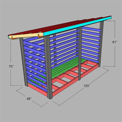 4x10 Firewood Shed Plans - Build Firewood Storage Garden - DIY Firewood