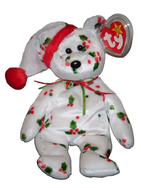 Ty Beanie Baby 1998 Holiday Teddy 8 Christmas Bear New Mint With