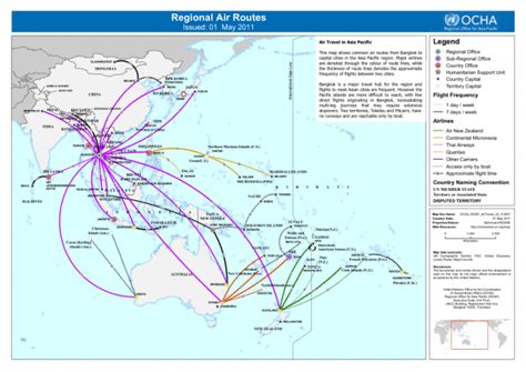 Asia Pacific Regional Reference Map: Regional Air Routes - Thailand ...