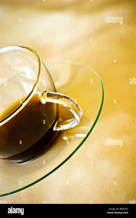 A Clear Coffee Cup Half Full Stock Photo Alamy