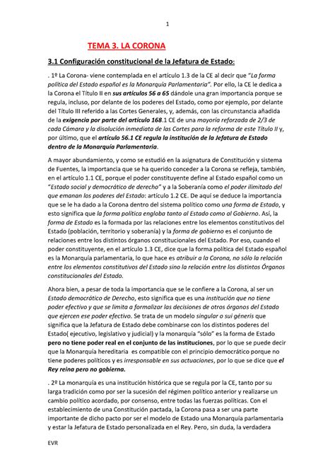 Tema La Corona N Tema La Corona Configuraci N Constitucional