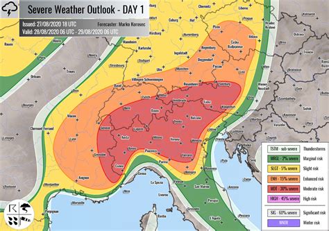 Weather Forecast for Europe - Severe Weather Outlook - Aug 28th, 2020