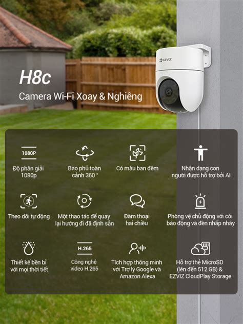 Camera Wi fi EZVIZ H8C 2MP 3MP Ngoài Trời Quay Quét 360 Độ Đàm Thoại