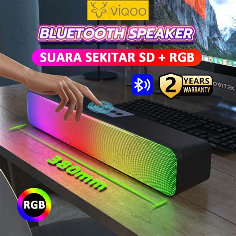 Jual 【free T】viqoo Speaker Bluetooth Soundbar Rgb Led Light 360