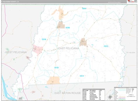 E Feliciana County La Wall Map Premium Style By Marketmaps Mapsales