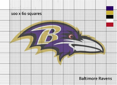 Baltimore Ravens NFL logo cross stitch pattern | Sweet cross stitch ...