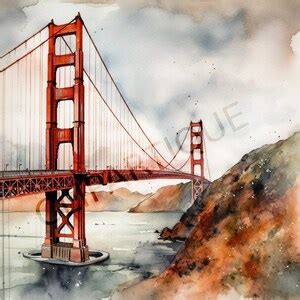 Golden Gate Clipart 12 High Quality PNGS Instant Download, Wall Art ...