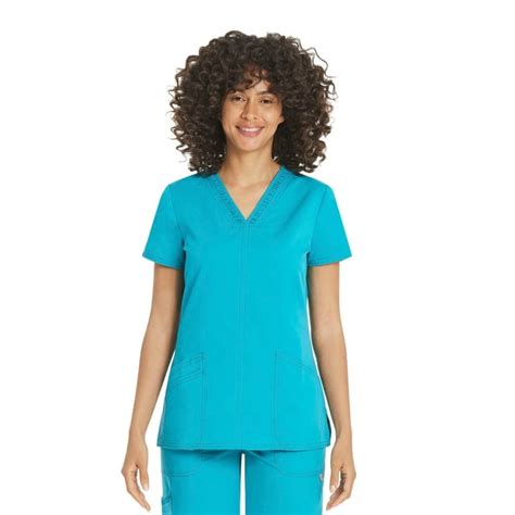 Scrubstar Womens Premium Ultimate Stretch V Neck Scrub Top Sizes Xs