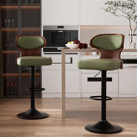 Stories Olivetti Swivel Upholstered Adjustable Height Counter Stool