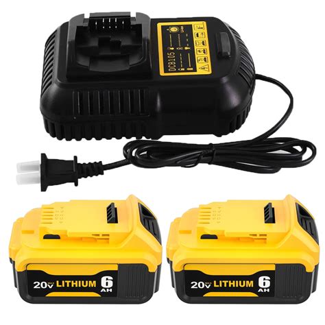 Dewalt 20V 6 0Ah Lithium Battery 2Packs And DCB105 Charger For Cordless