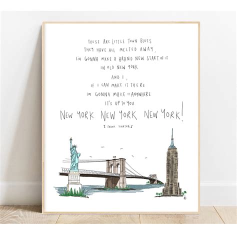 New York New York by Frank Sinatra / Art Print / Lyrics / USA - Etsy UK