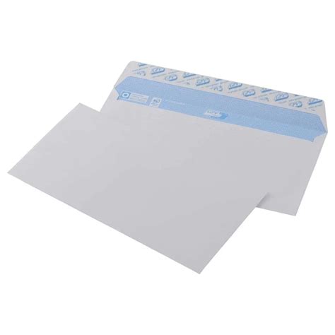 Enveloppes blanches bande siliconée 110 x 220 mm 90g Boîte de 500