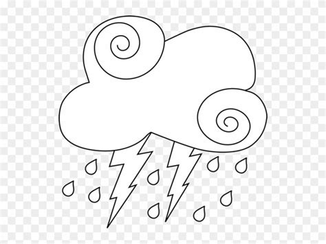 Storm Cloud Clipart Black And White Flower