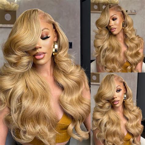 Amazon Honey Blonde HD Lace Front Wig Human Hair 13x4 HD Lace Frontal Wig 180 Density