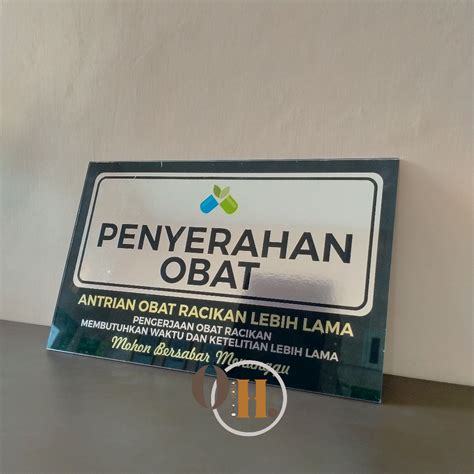 Jual Akrilik Penyerahan Obat Nama Ruang Akrilik Loket Farmasi