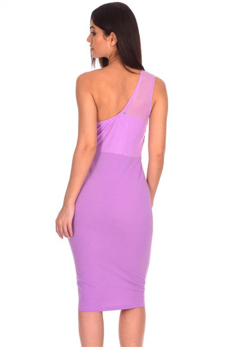 Lilac One Shoulder Sequin Embroidered Bodycon Ax Paris Us