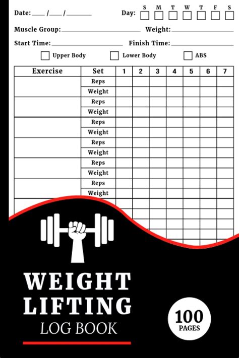 Amazon Weight Lifting Log Book Simple Daily Workout And Fitness