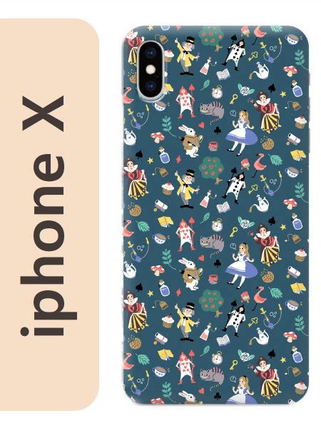 Чехол на iphone X алиса в стране чудес фон 543 - купить с доставкой по ...