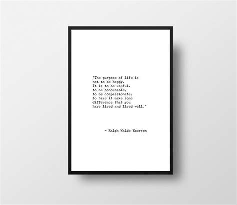 Ralph Waldo Emerson The Purpose Of Life Emerson Quotes Etsy