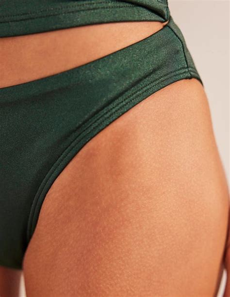 Arezzo Texture Bikini Bottoms Malachite Shimmer Boden Uk