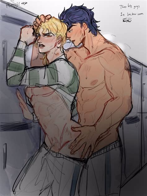 Rule 34 2boys Abs Ass Birthmark Blonde Hair Blue Hair Blush Dio Brando Erection Gay Gay Sex