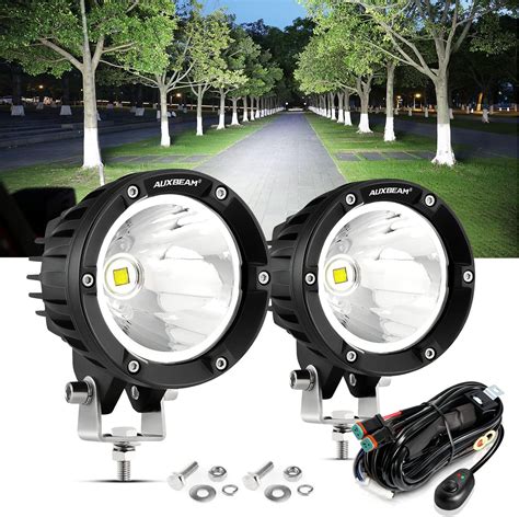 Auxbeam Round Led Pods Inch W Off Road Super Bright Driving Spot