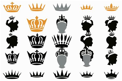 Silhouettes Queen Crowns Set Graphic By Breakingdots · Creative Fabrica