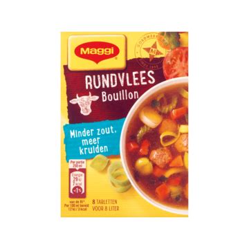 MAGGI Minder Zout Bouillon Rundvlees Bouillon Blokjes Pakje 8 Ltr 72g